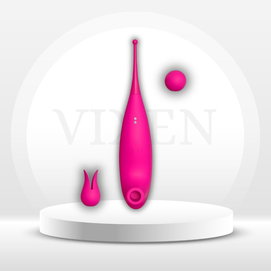 DuetWave 2-in-1 Clit Sucker & Precision Vibrator – App Control, 20 Modes - Vixen Adult Playroom