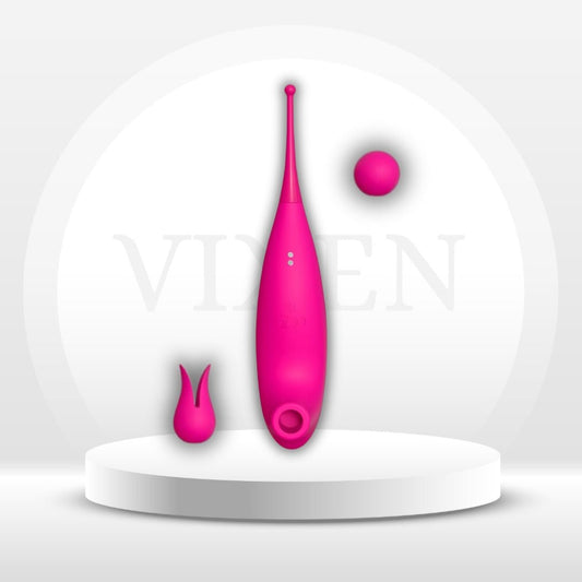 DuetWave 2-in-1 Clit Sucker & Precision Vibrator – App Control, 20 Modes - Vixen Adult Playroom