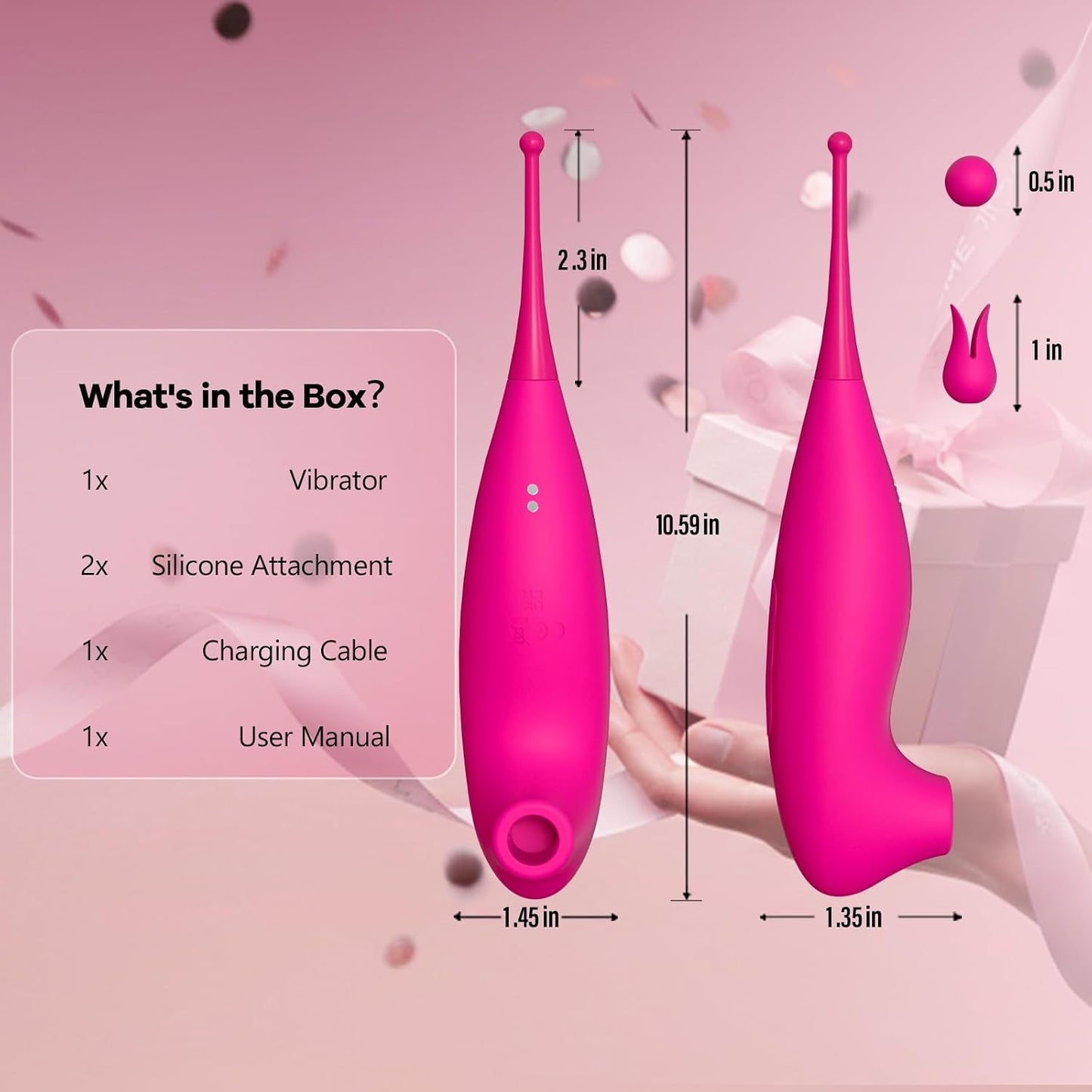 DuetWave 2-in-1 Clit Sucker & Precision Vibrator – App Control, 20 Modes - Vixen Adult Playroom