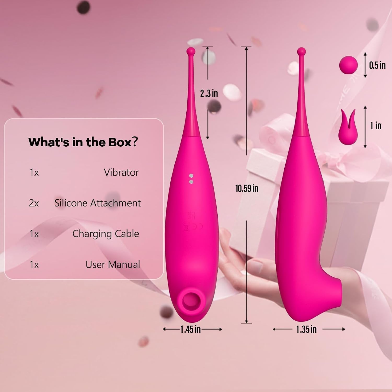 DuetWave 2-in-1 Clit Sucker & Precision Vibrator – App Control, 20 Modes - Vixen Adult Playroom