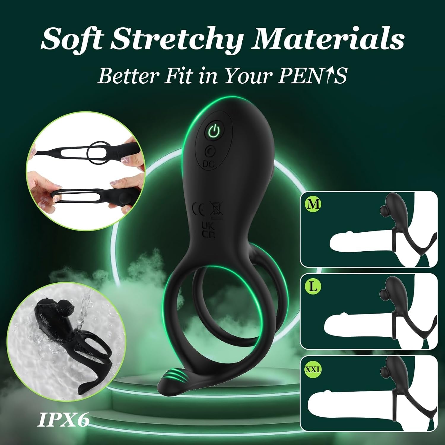 DuoGrip Vibrating Penis & Testicle Clit Stimulation Cock Ring - Vixen | Nova Network