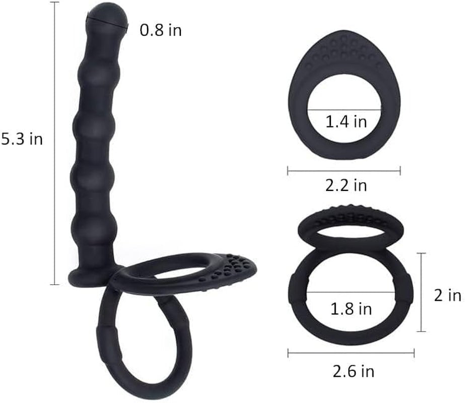 DuoPlay Silicone Beads Anal Plug Cock Ring - Vixen | Nova Network