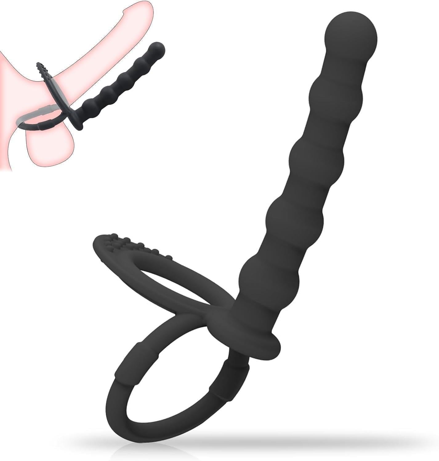 DuoPlay Silicone Beads Anal Plug Cock Ring - Vixen | Nova Network