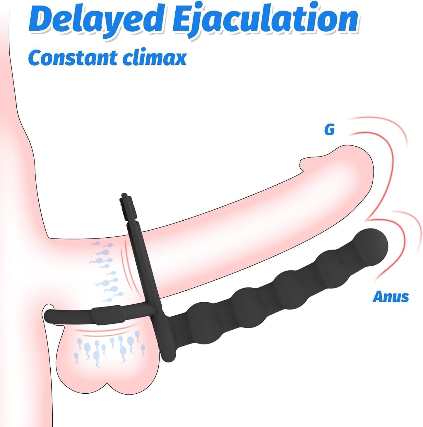 DuoPlay Silicone Beads Anal Plug Cock Ring - Vixen | Nova Network