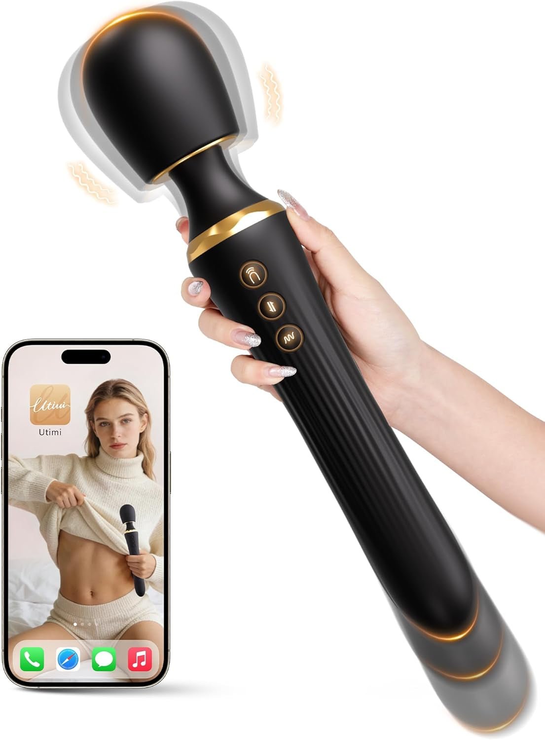 DuoThrust App Control Thrusting Wand Dildo Vibrator - Vixen | Nova Network