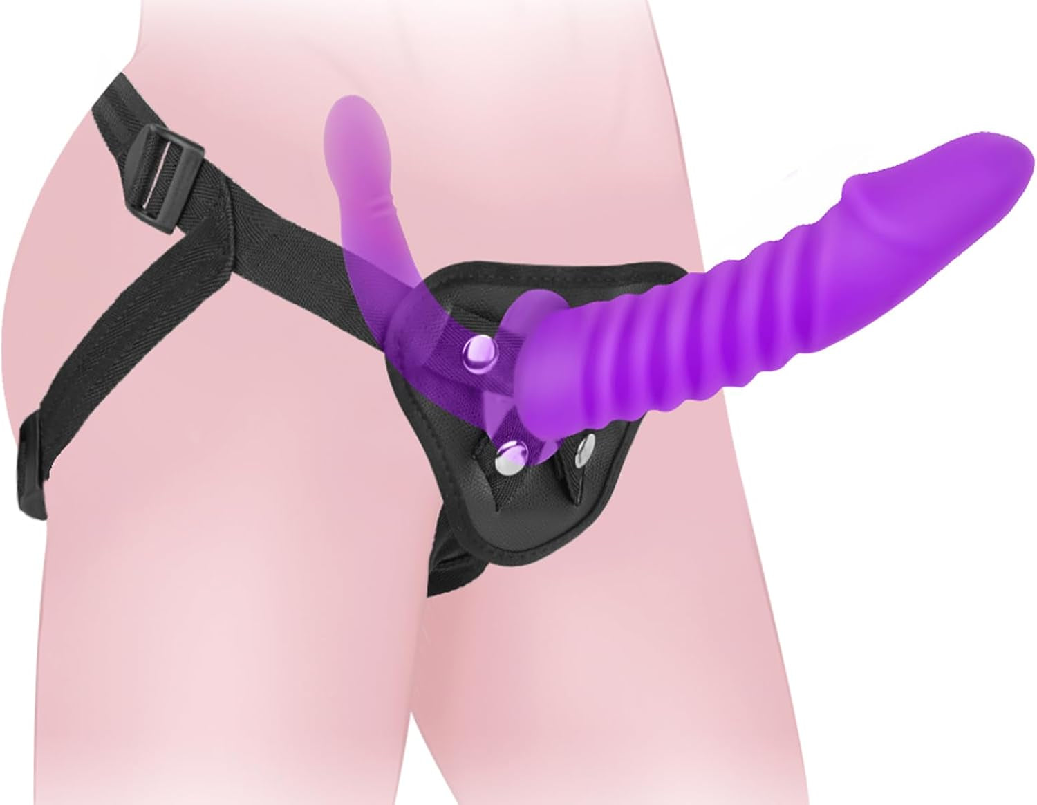 DuetteViolet Double-Ended Strap-On Dildo Adjustable Harness