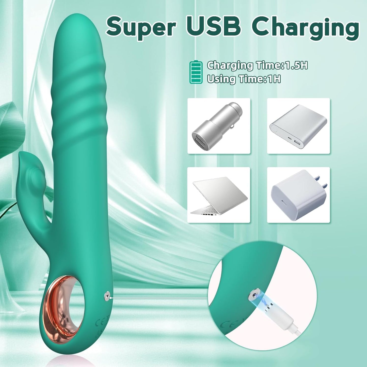 BloomThrust Thrusting Rabbit Vibrator for Women