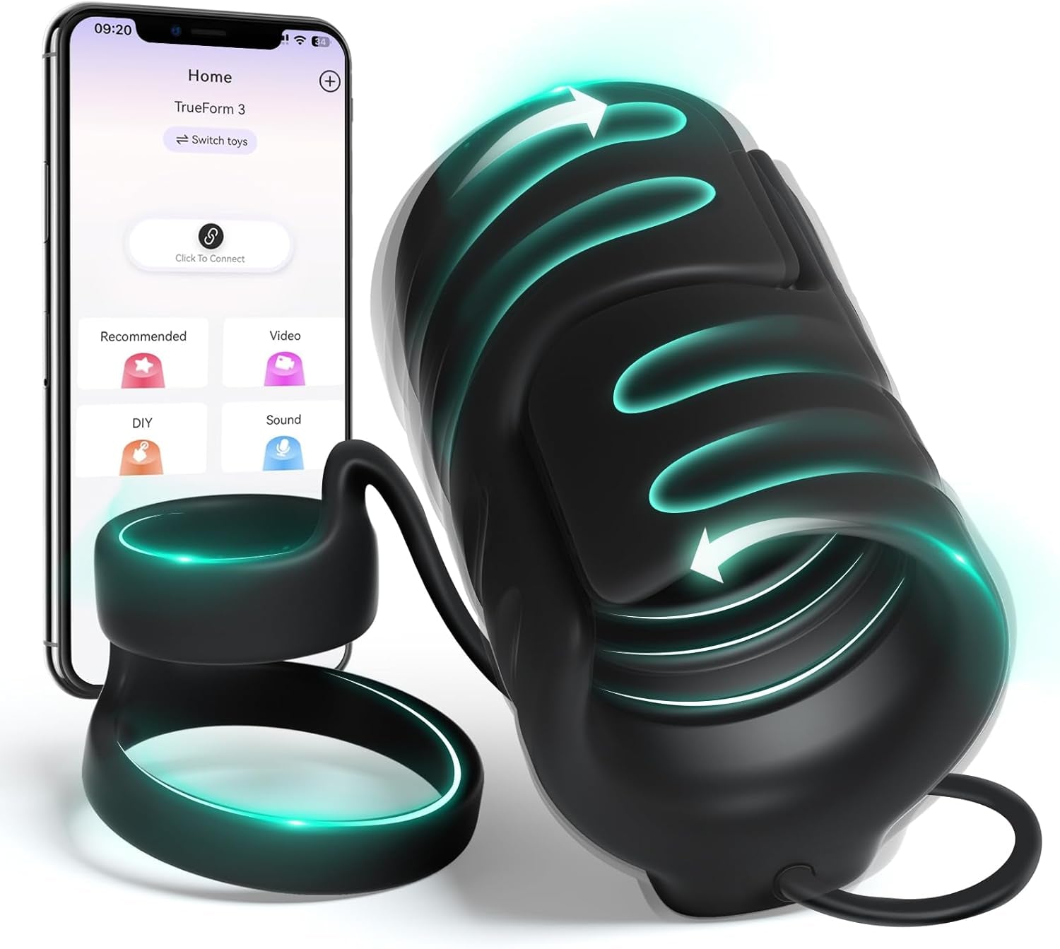 VeyrixDuo Vibrating Male Stroker with Cock Rings