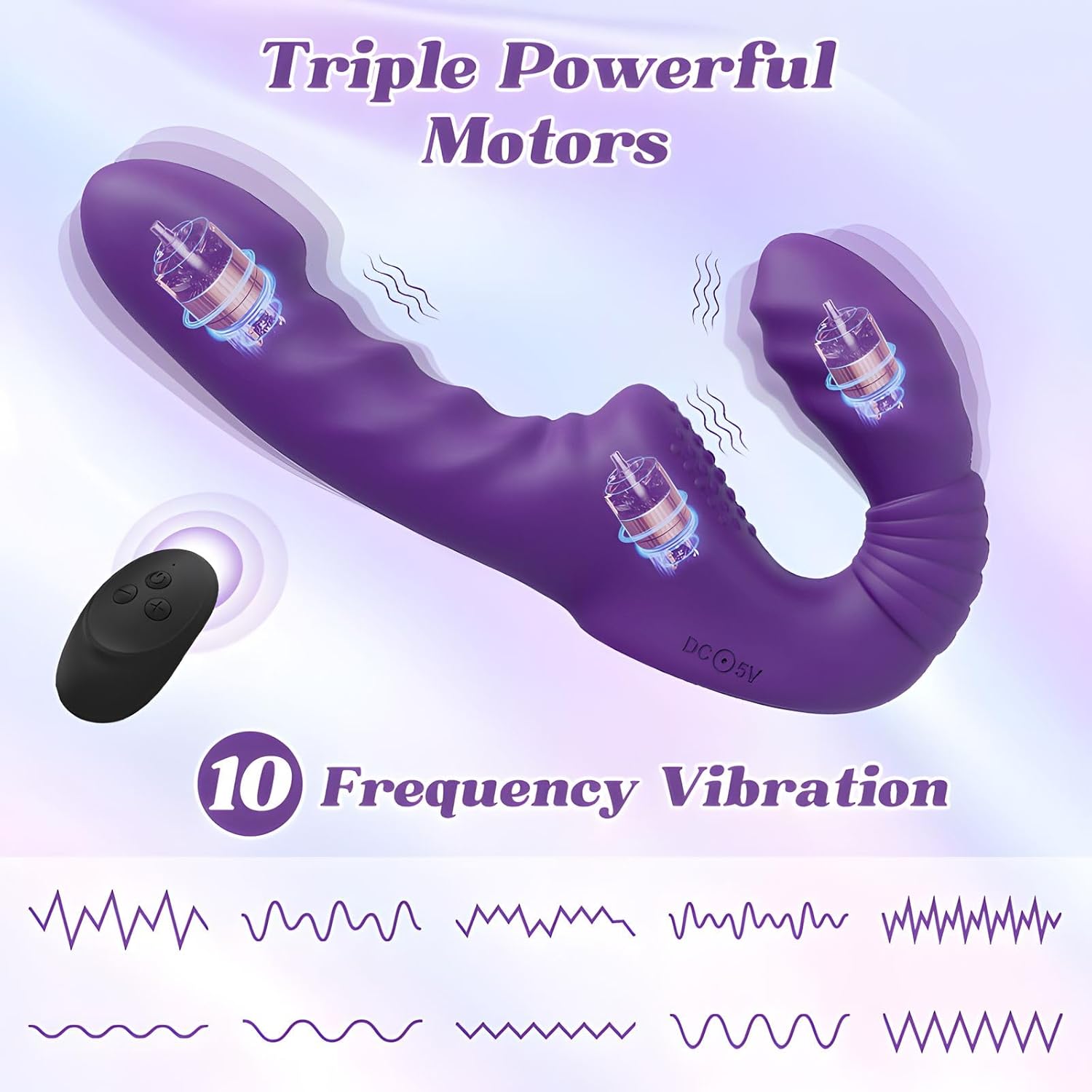 EchoNoir Strapless Strap - On Dual Eneded Vibrator - Vixen | Nova Network