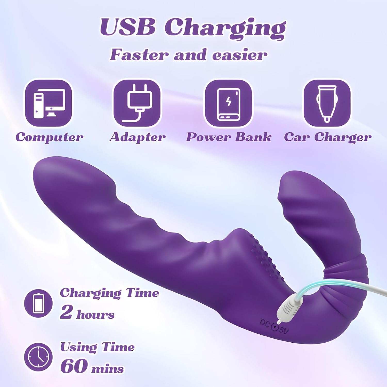EchoNoir Strapless Strap - On Dual Eneded Vibrator - Vixen | Nova Network