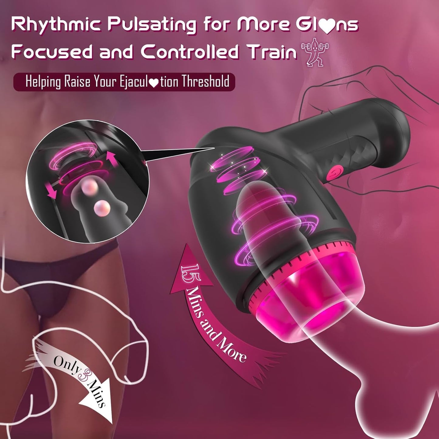 EdgeTrainer Pulsating Glans Male Stroker 10 Modes - Vixen | Nova Network