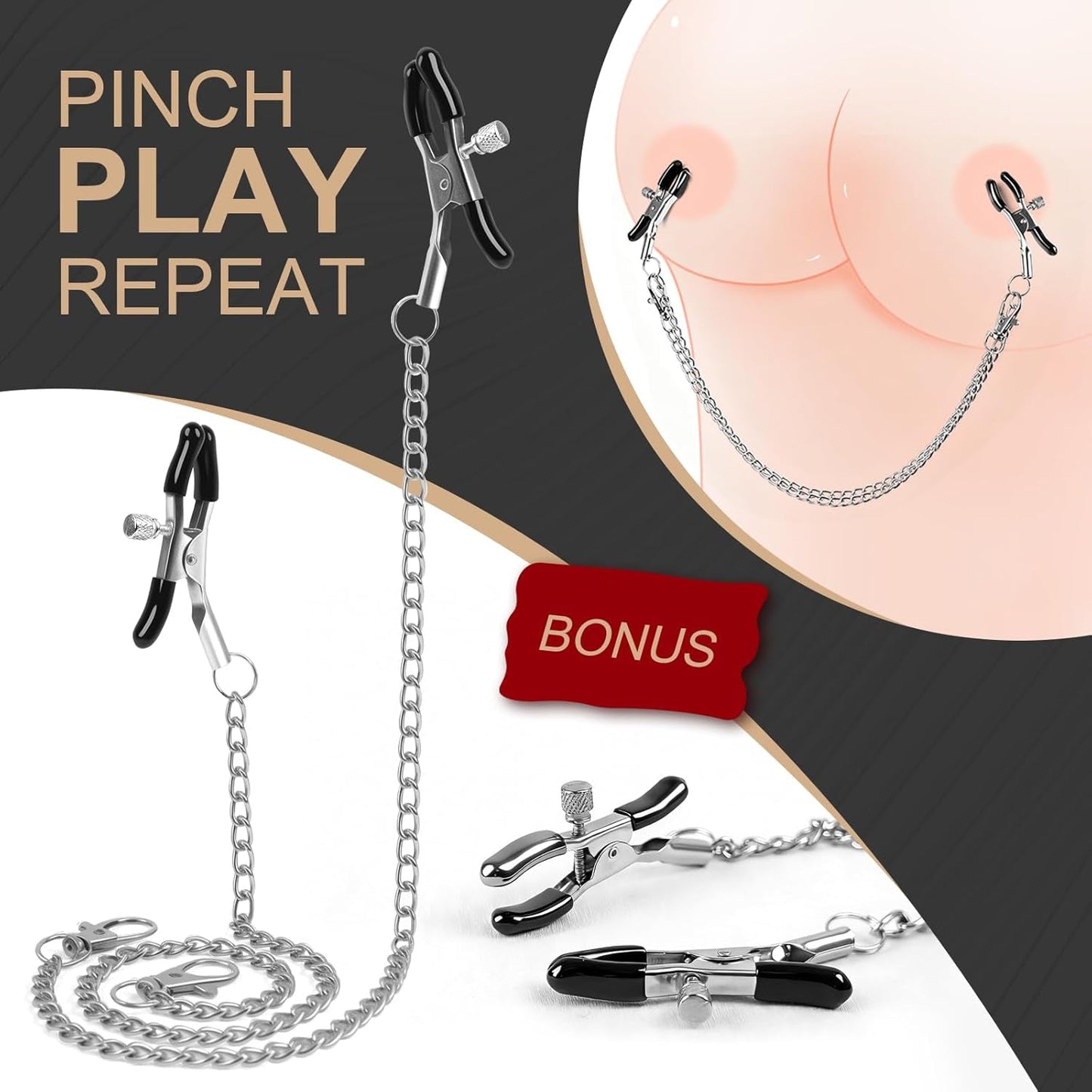 EffortlessAngle Neck-to-Thigh Bondage Sling – Cuffs & Nipple Clamps - Vixen Adult Playroom