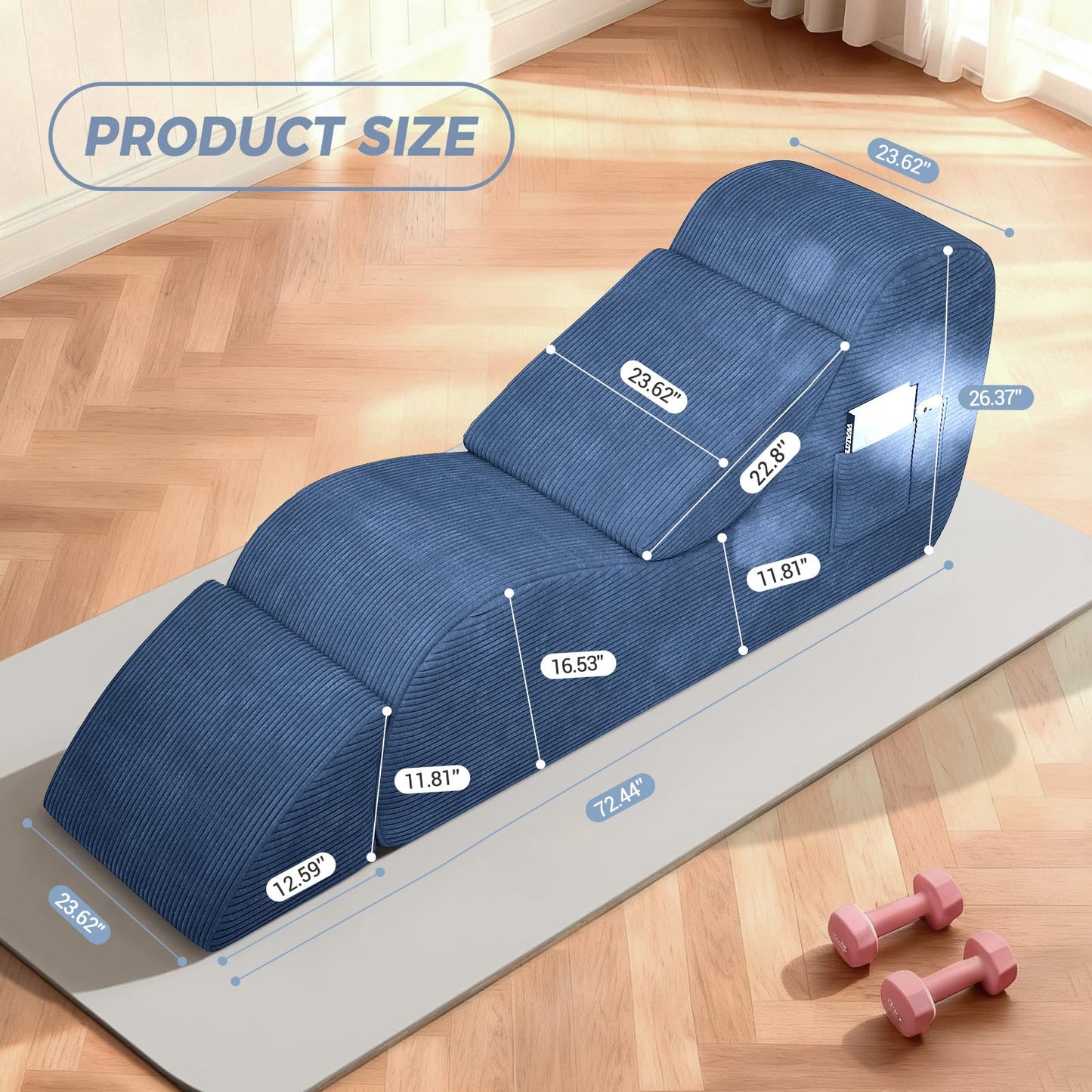 Ergonomic Blue Pleasure Lounge Chaise - Vixen | Nova Network
