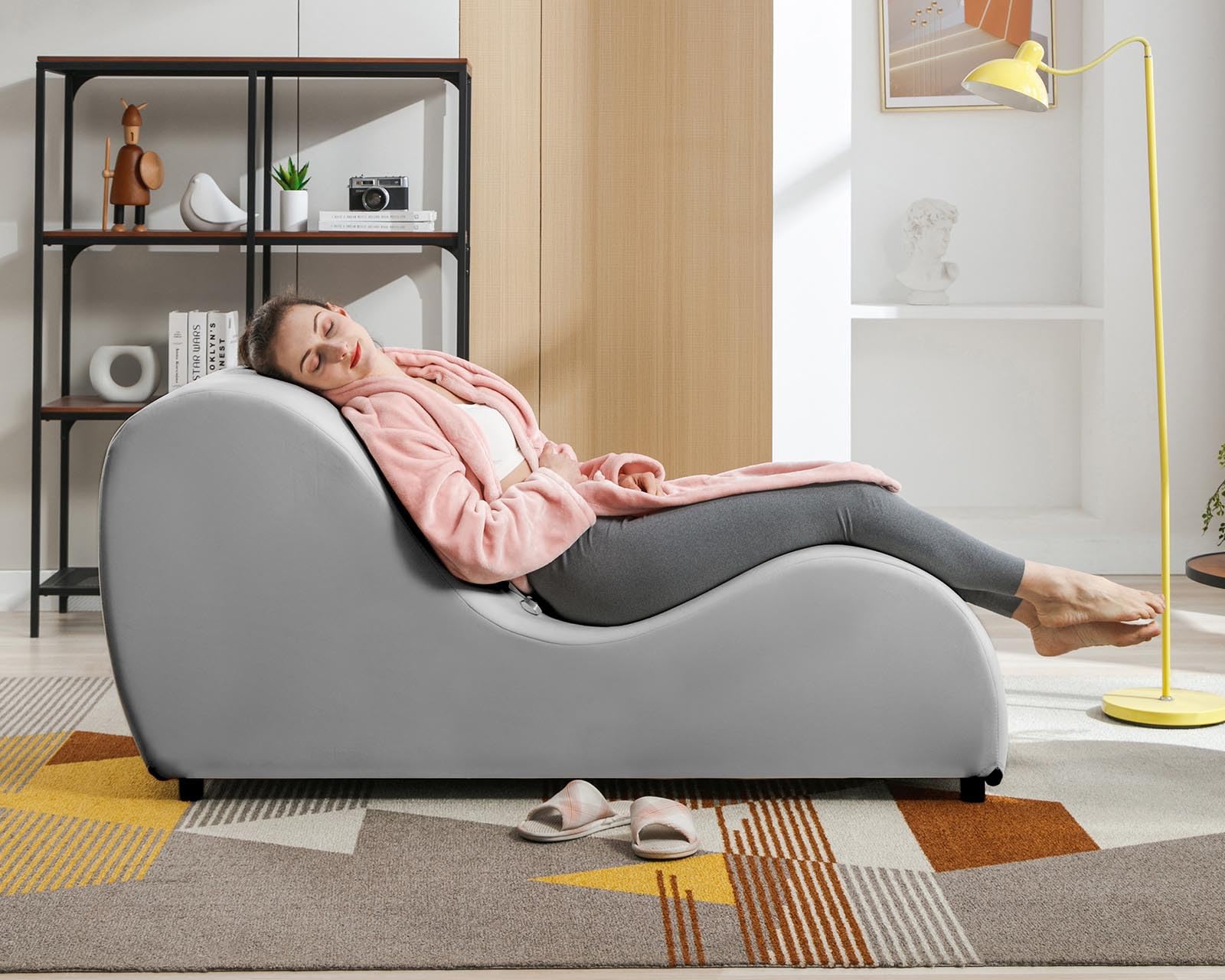 Ergonomic Curved Velvet Pleasure Chaise - Vixen | Nova Network