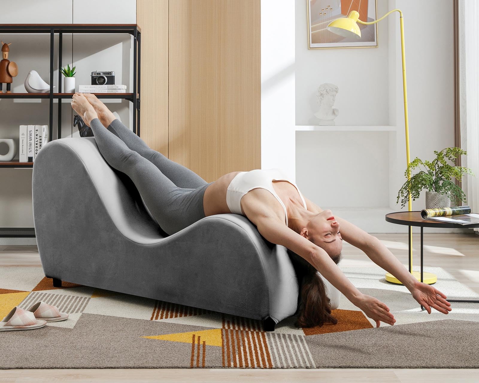 Ergonomic Curved Velvet Pleasure Chaise - Vixen | Nova Network