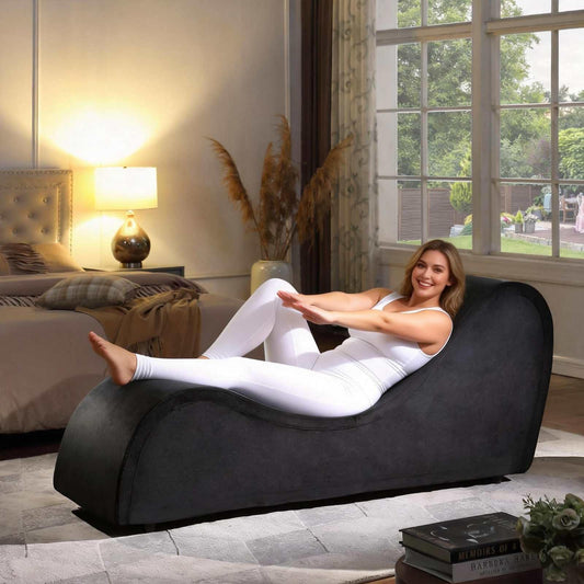 Ergonomic Pleasure Lounge Chaise - Black - Vixen | Nova Network