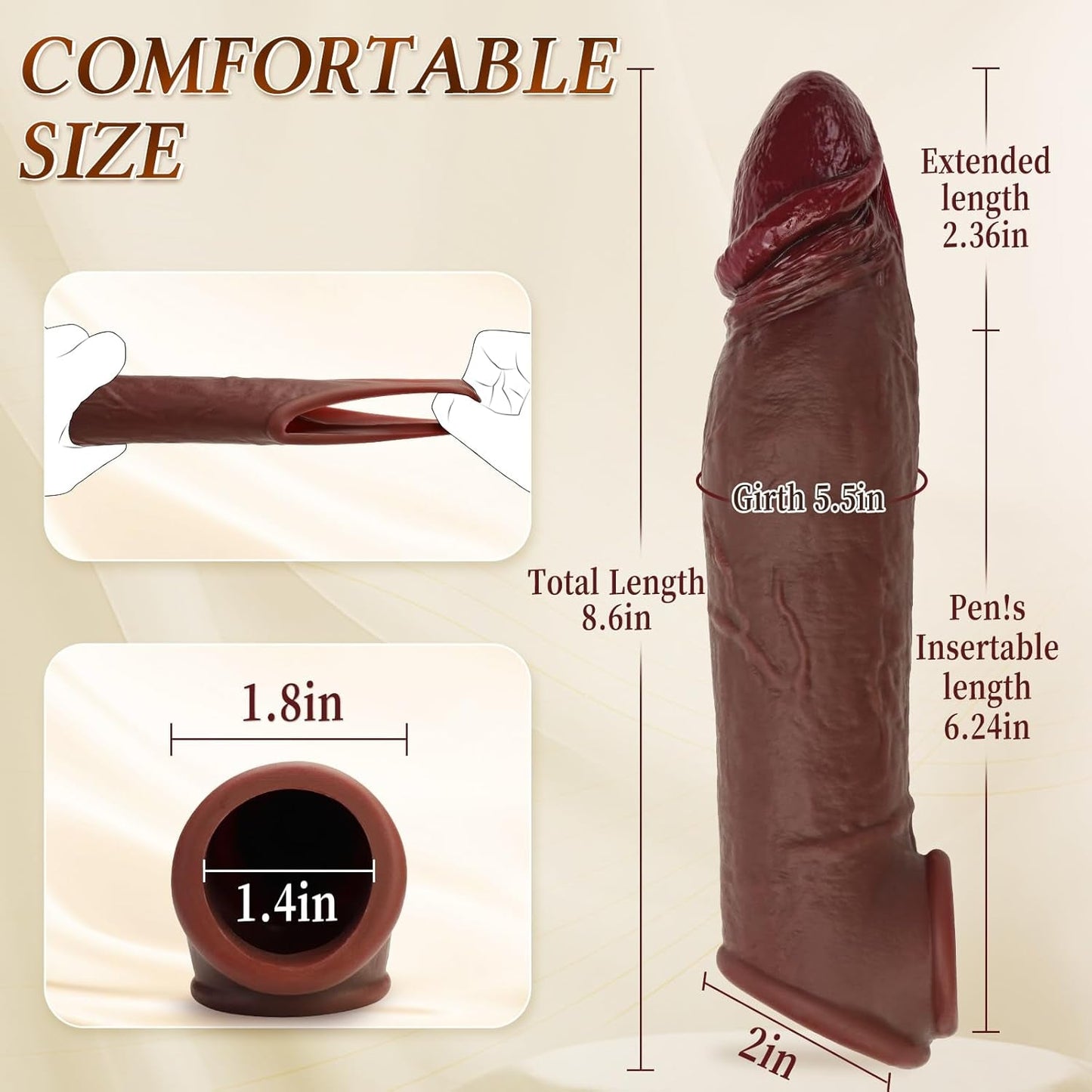 ExtendMax 8.6” Silicone Penis Sleeve Extender - Vixen | Nova Network