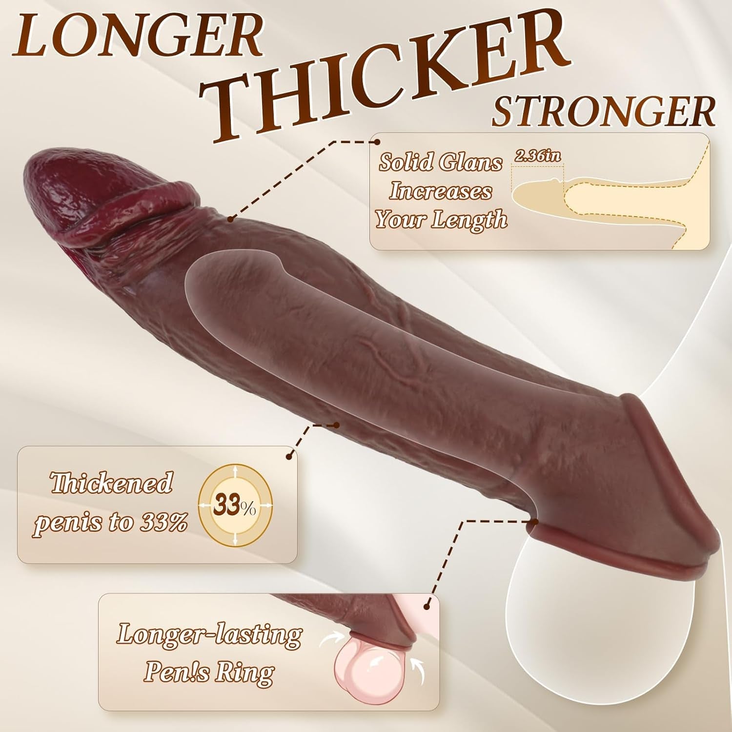 ExtendMax 8.6” Silicone Penis Sleeve Extender - Vixen | Nova Network