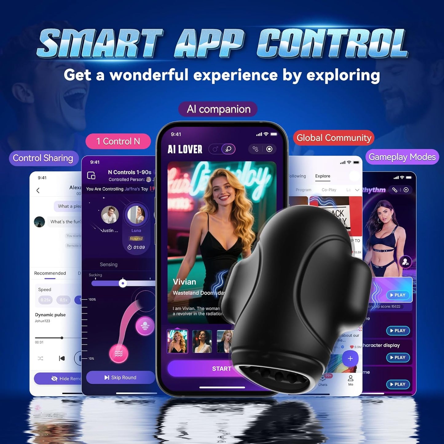 EroSync AI Sync Male Stroker with 3 Motors