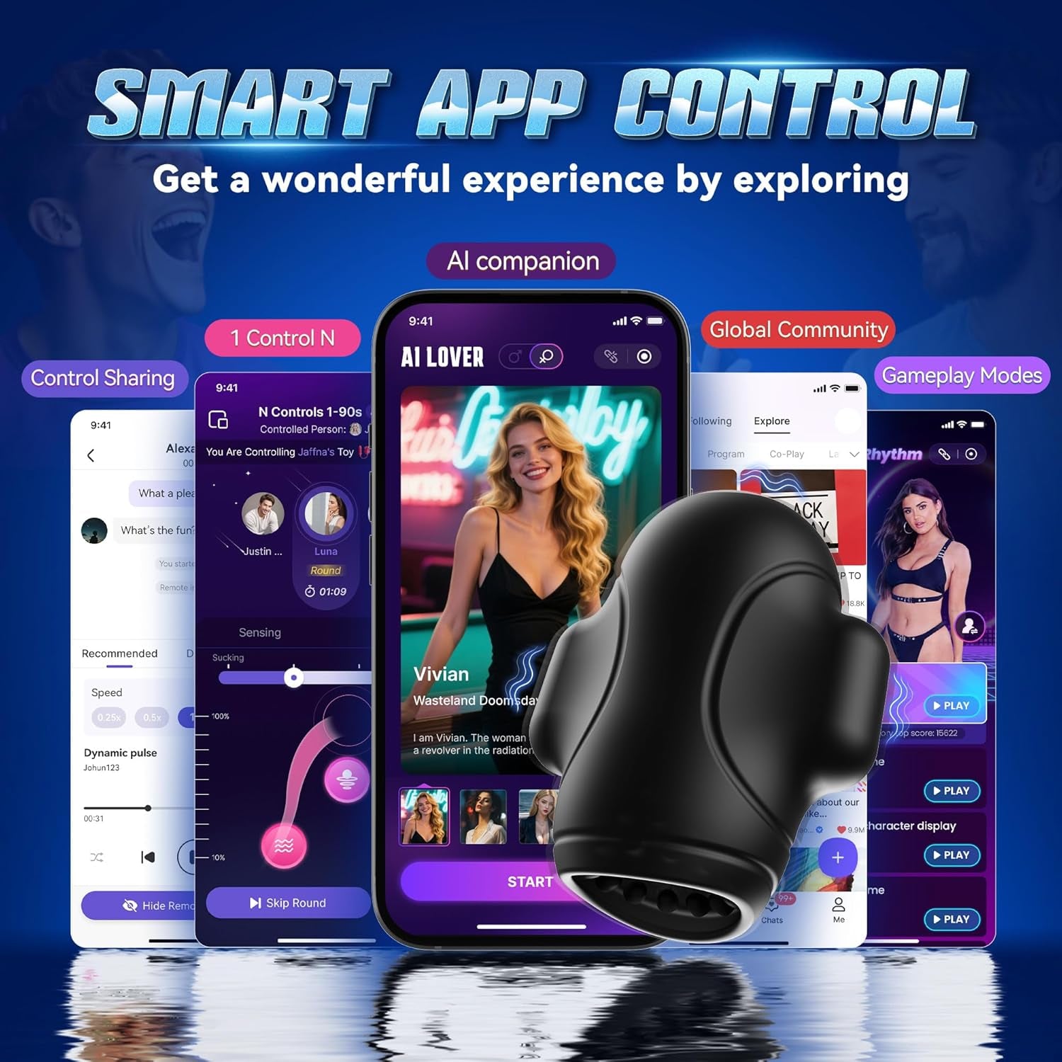 EroSync AI Sync Male Stroker with 3 Motors