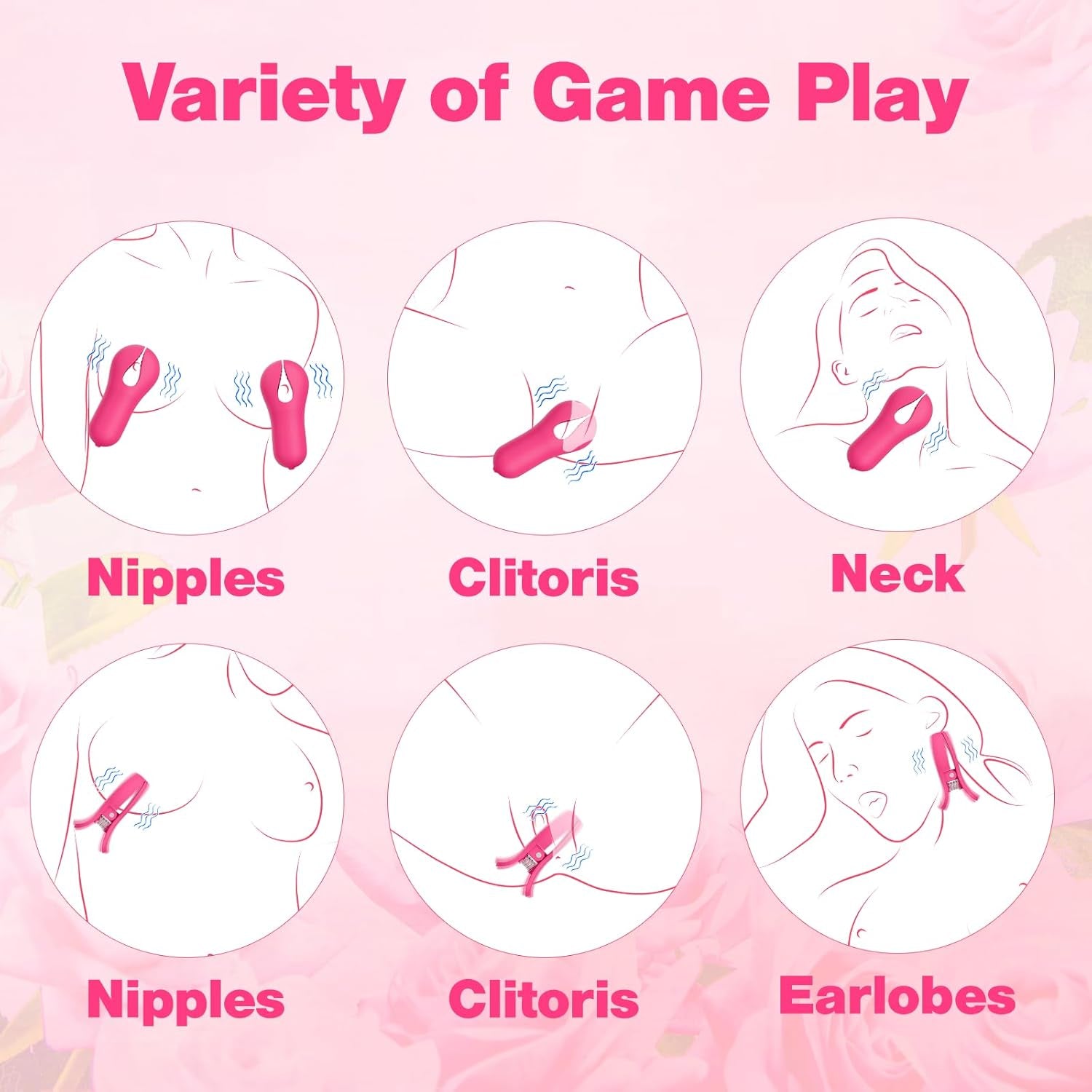 Sex Toys Nipple Vibrator - Adult Toys Nipple Clamps Toys Clitoral Stimulator with 9 Vibrating Modes, BDSM Toys Women Sex Toys Vibrating Nipple Clamps, Adult Sex Toy for Women Couples