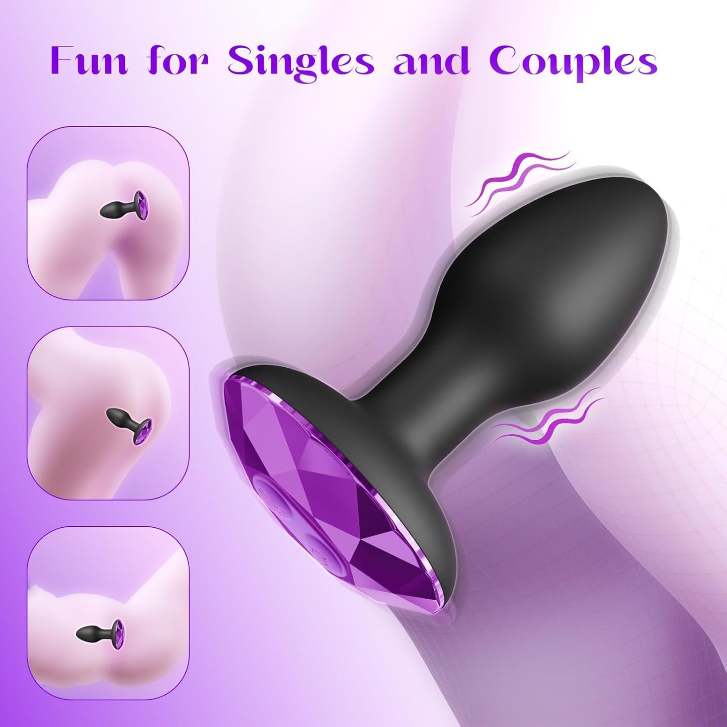 Spin & Pulse Rotating Vibrating Butt Plug – Remote, 10 Modes