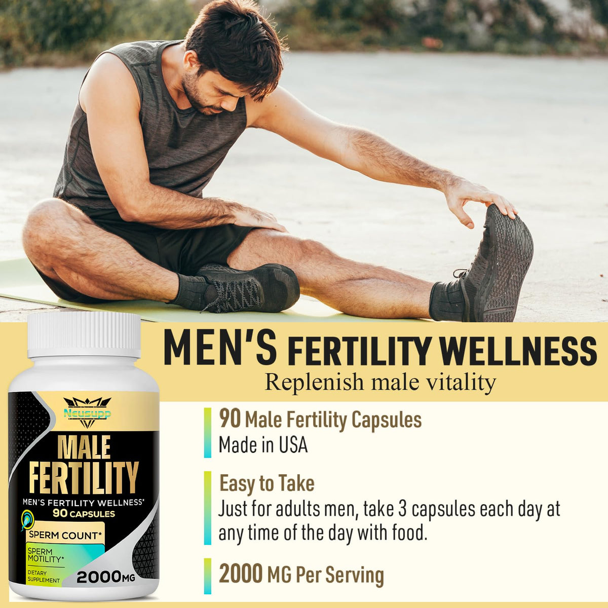 Fertility Supplement for Men with CoQ10 & Maca | Neusupp - Vixen Adult Playroom