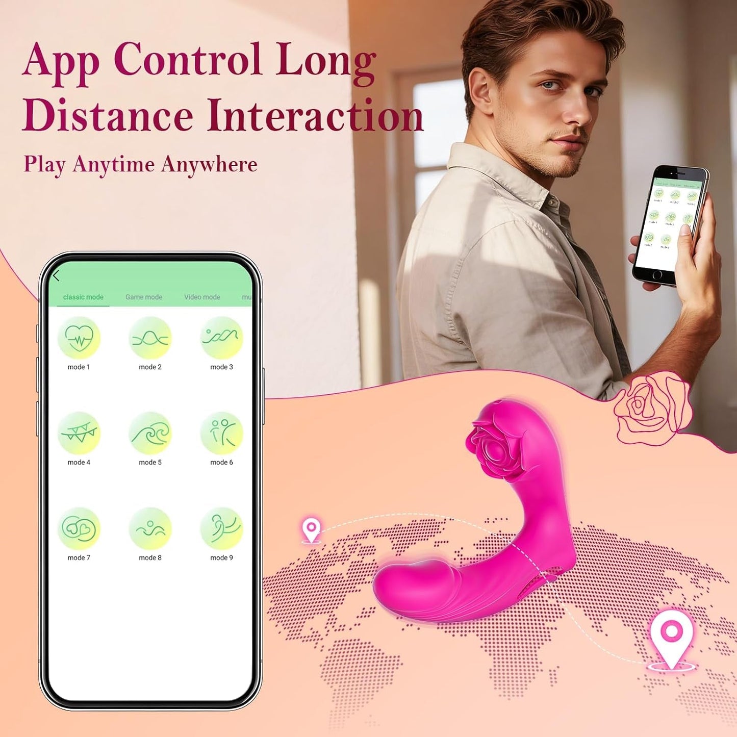 FingerBloom App - Control Rose Flapping Finger Vibrator - Vixen | Nova Network
