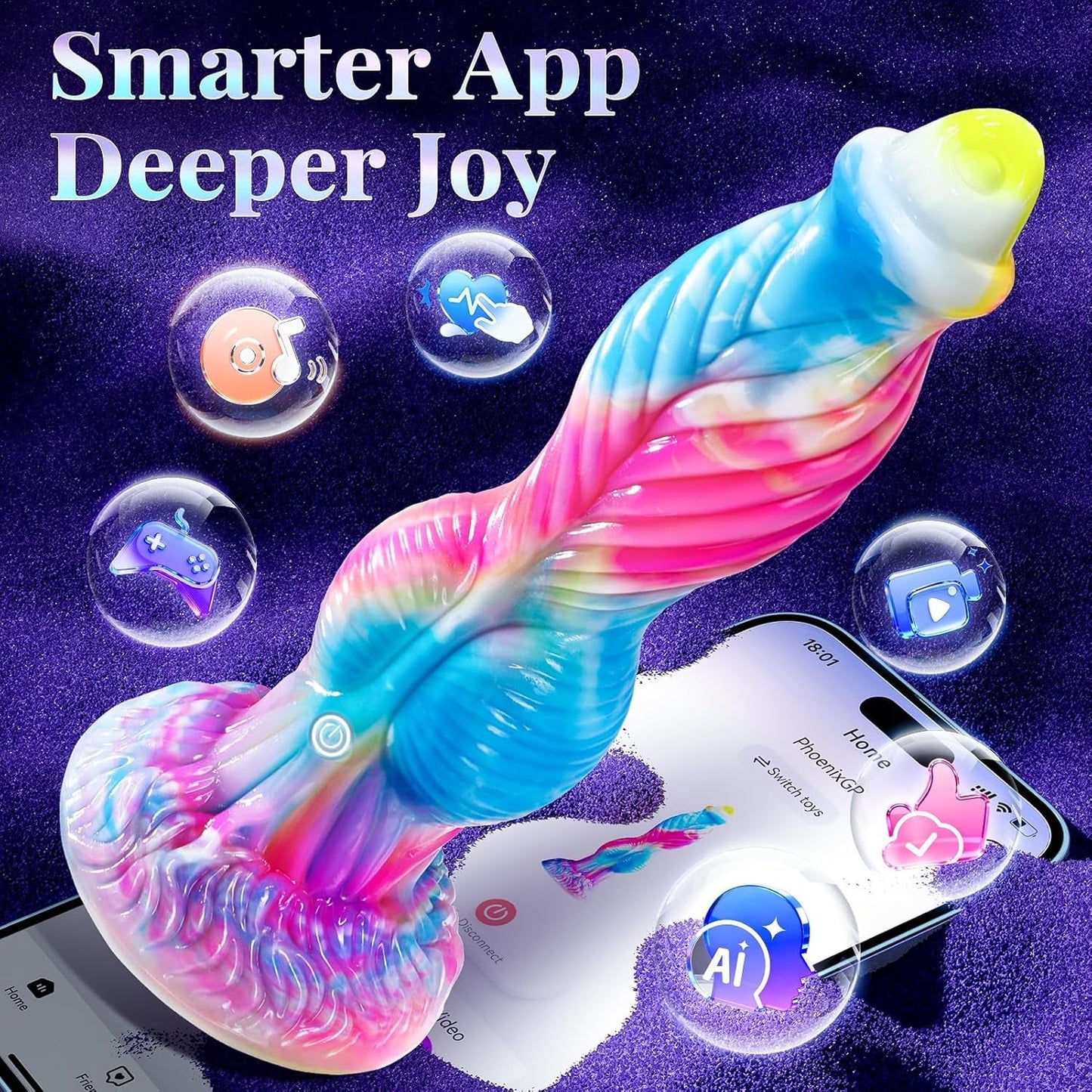 FireBird App-Control Thrusting Fantasy Dildo 10.2" - Vixen | Nova Network