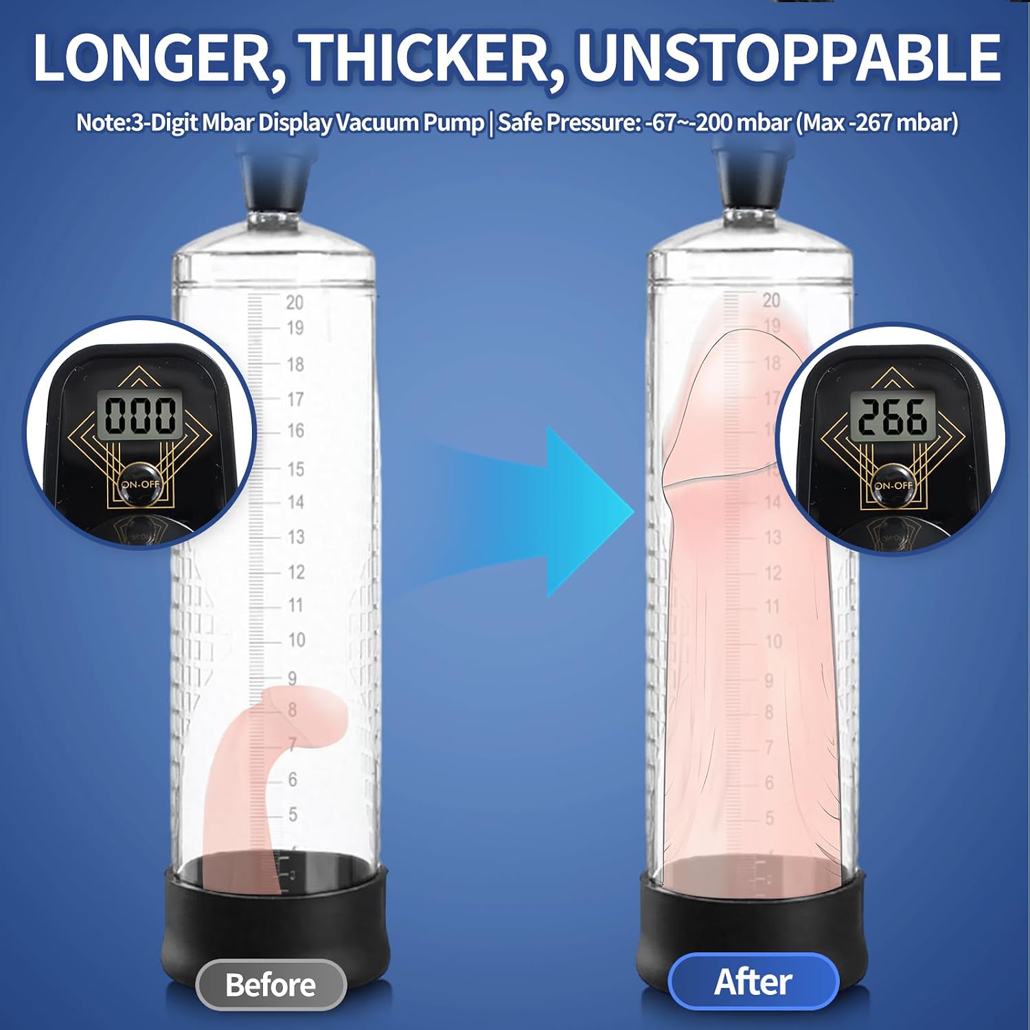 FirmPull Manual Penis Pump | Gauged Barrel + Tire Rings - Vixen Adult Playroom