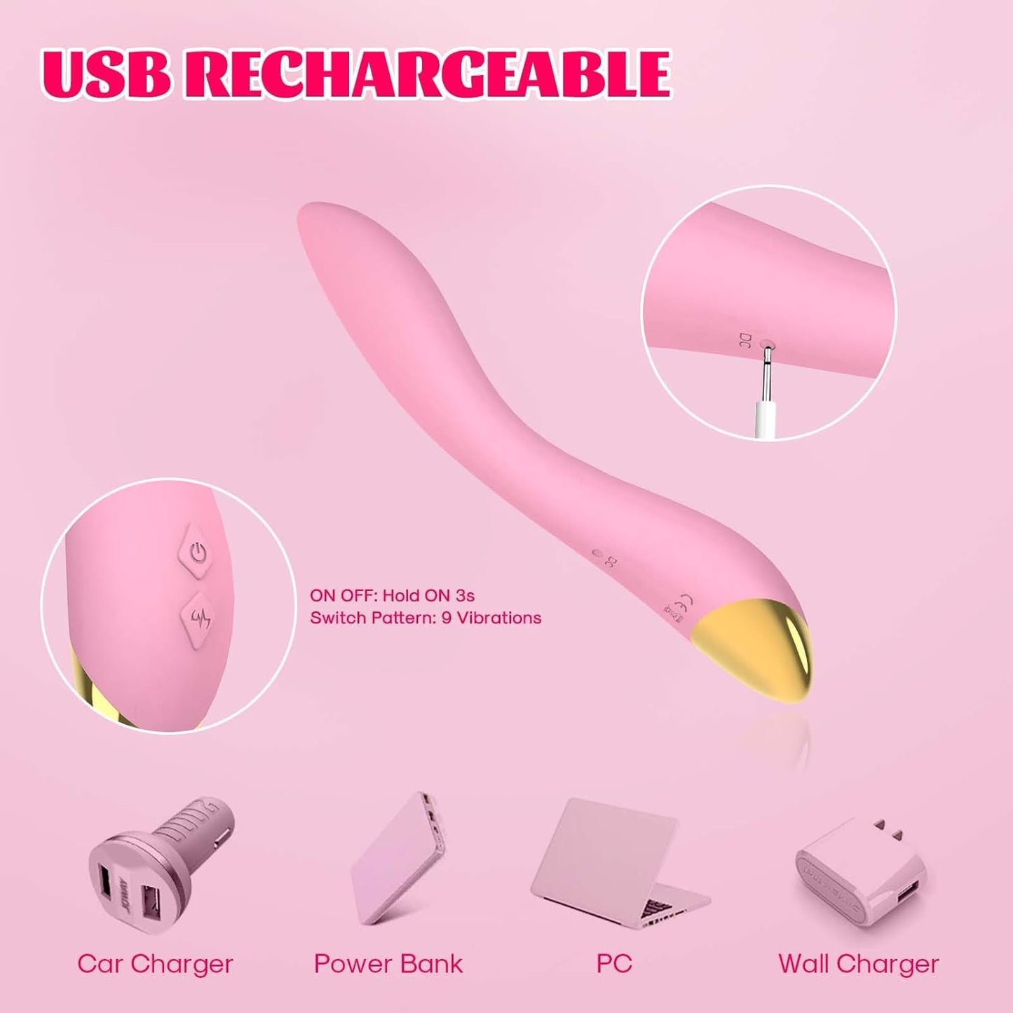 FlamingoFlex G - Spot Vibrator Wand, 9 Modes - Vixen | Nova Network