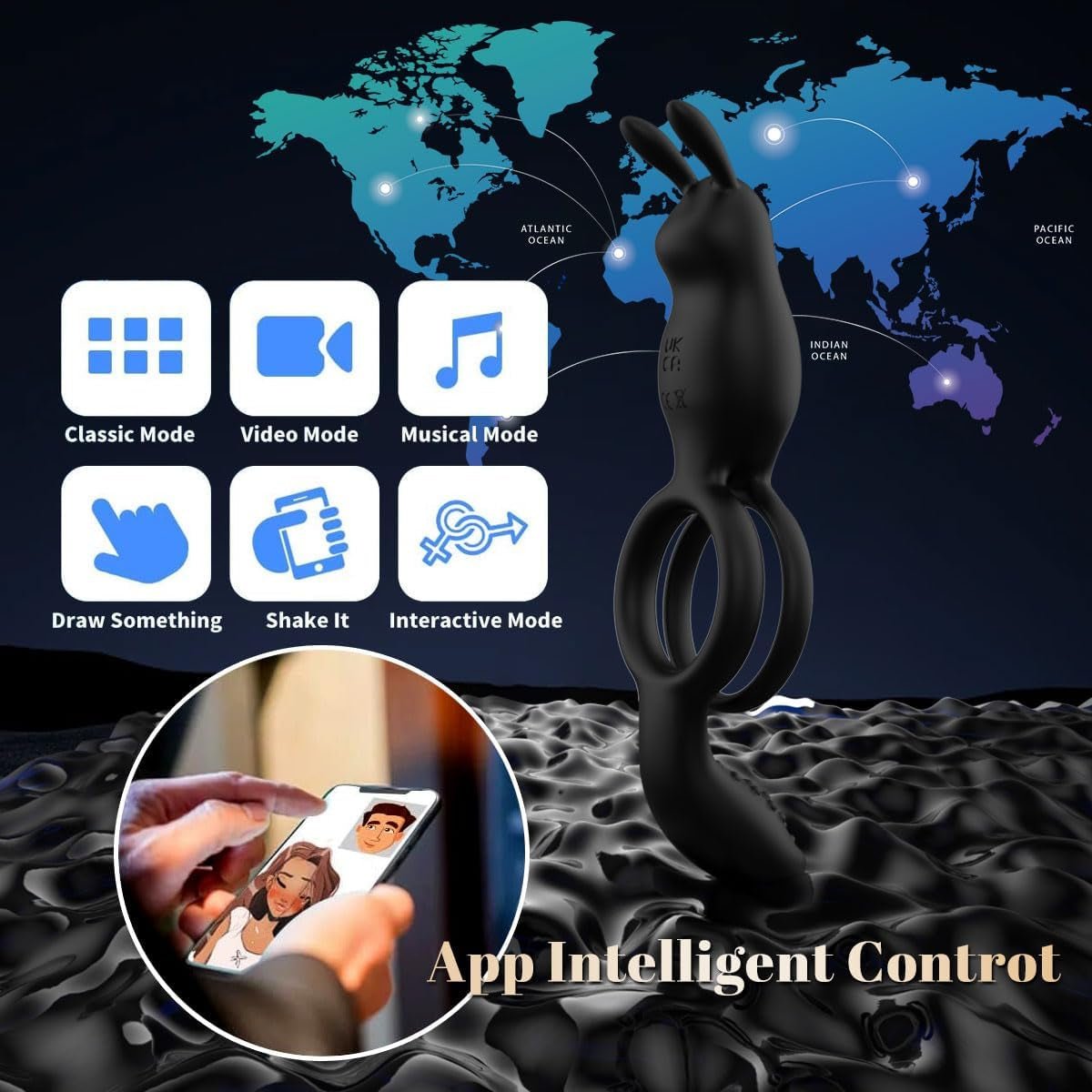 FlexBond Vibrating Cock Ring with Rabbit Clit Stimulator - Vixen | Nova Network