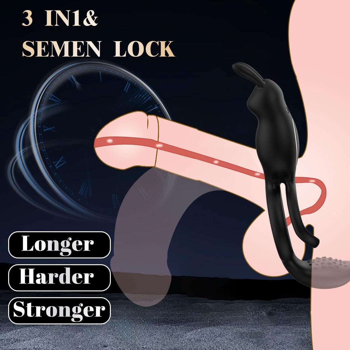 FlexBond Vibrating Cock Ring with Rabbit Clit Stimulator - Vixen | Nova Network