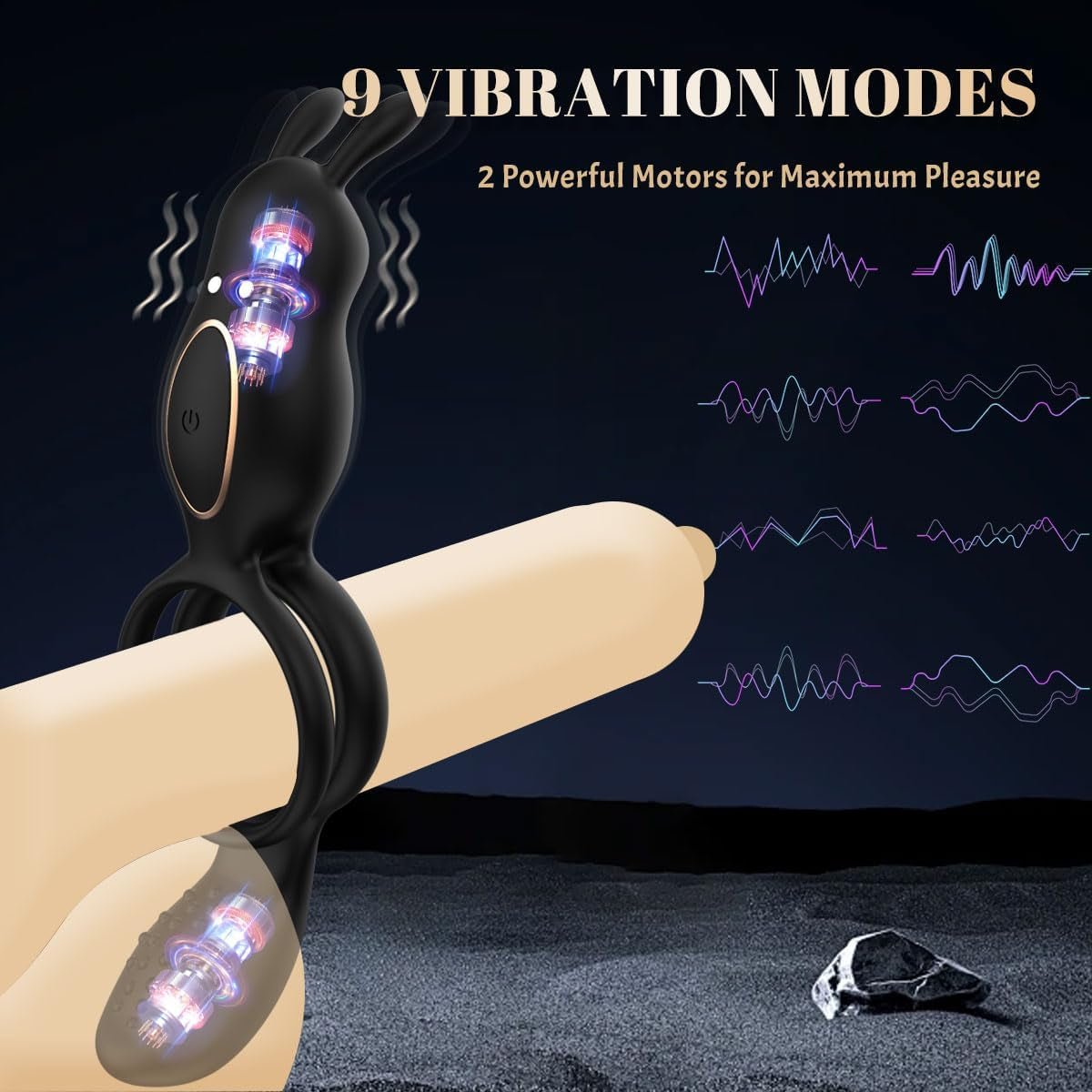 FlexBond Vibrating Cock Ring with Rabbit Clit Stimulator - Vixen | Nova Network