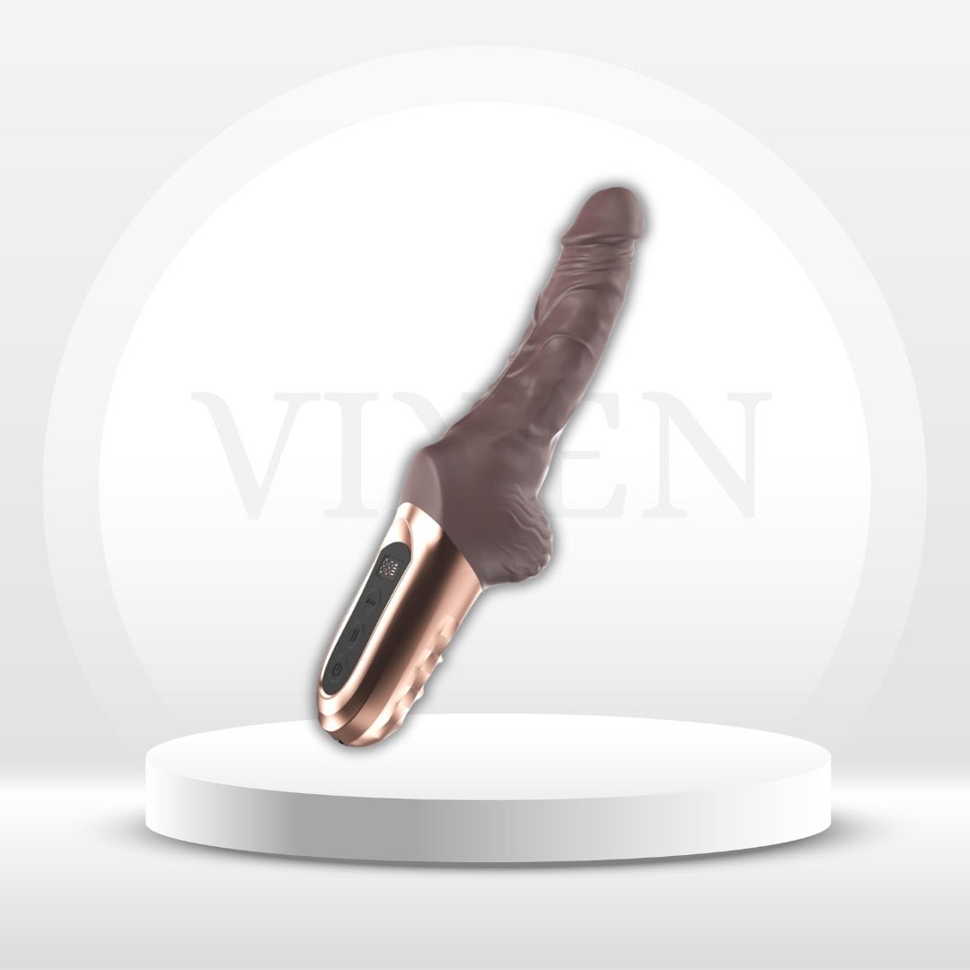 FlexDrive 9.8” Thrusting Vibrator Dildo - Vixen | Nova Network