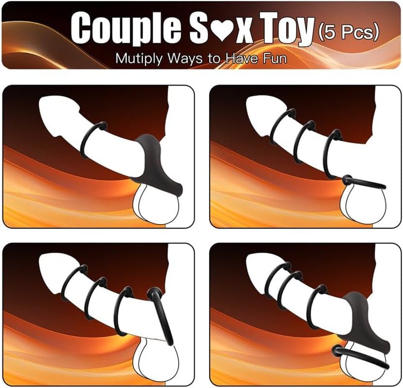 FlexFive 5 - Piece Silicone Cock Ring Set - Vixen | Nova Network