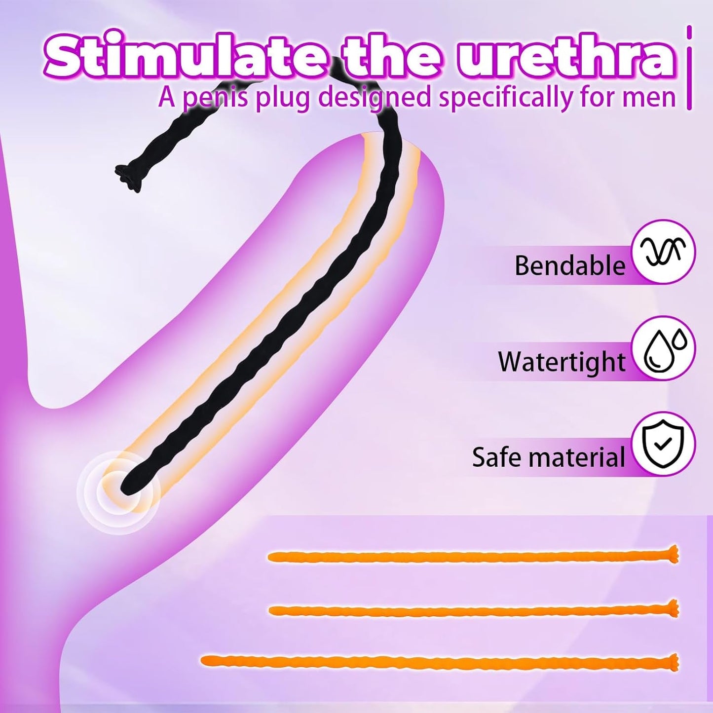 FlexTrio 3-Piece Hollow Silicone Urethral Sound Set - Vixen | Nova Network