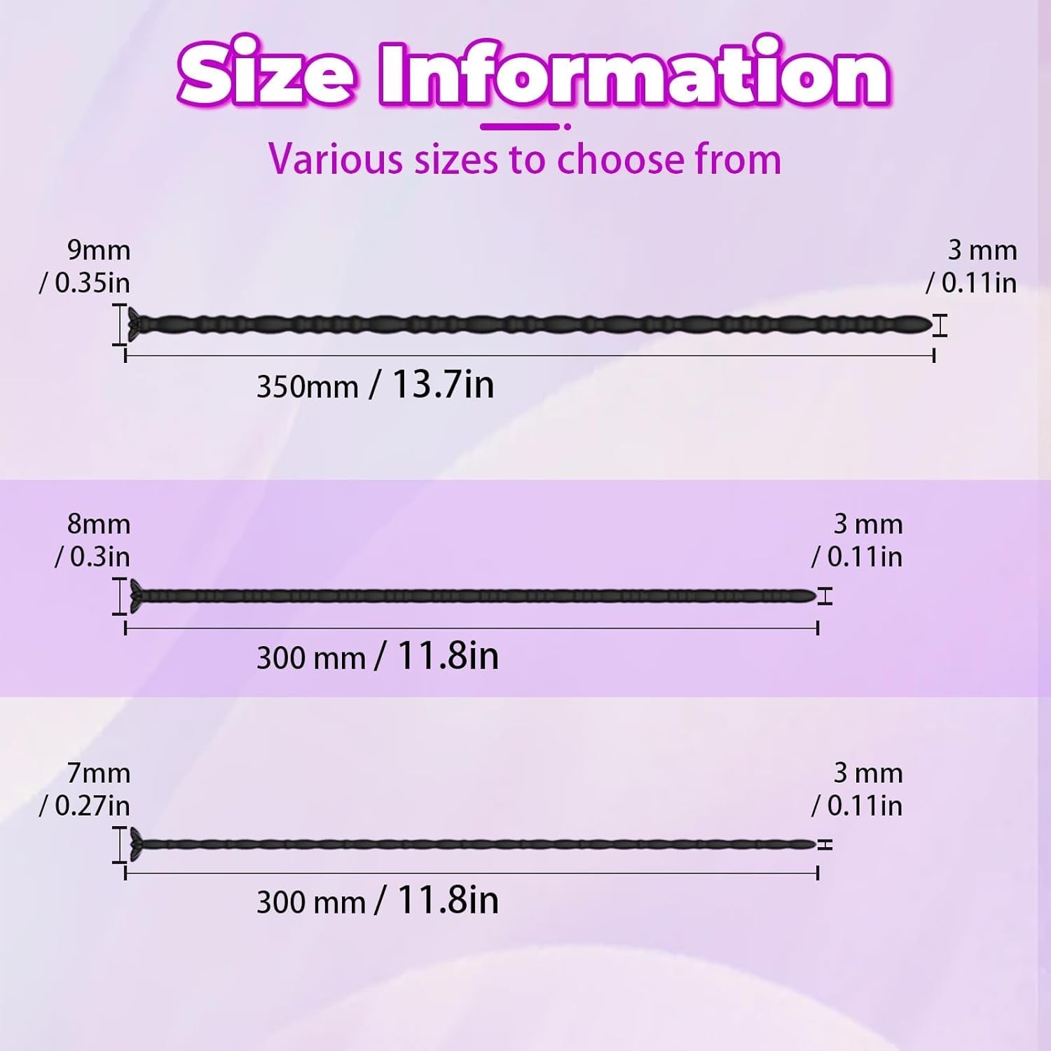 FlexTrio 3-Piece Hollow Silicone Urethral Sound Set - Vixen | Nova Network