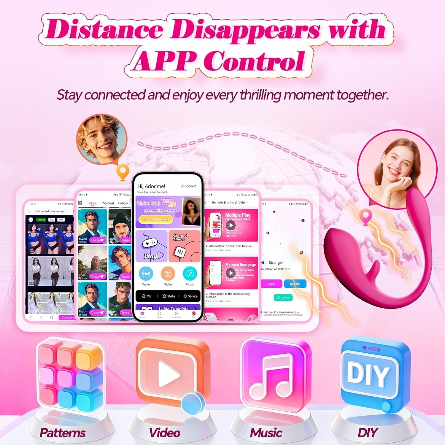 FlickWhisper App-Control Tapping Wearable Egg Vibrator - Vixen | Nova Network