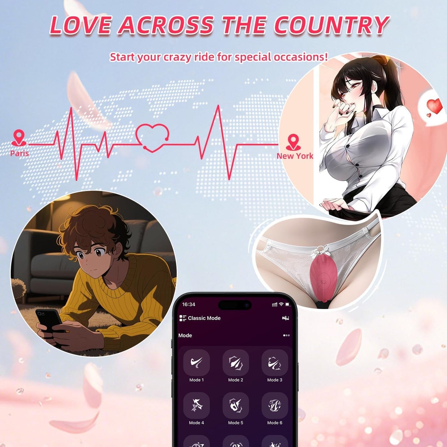 FlutterLink App Control Wearable Triple Stim Panty Vibrator - Vixen | Nova Network