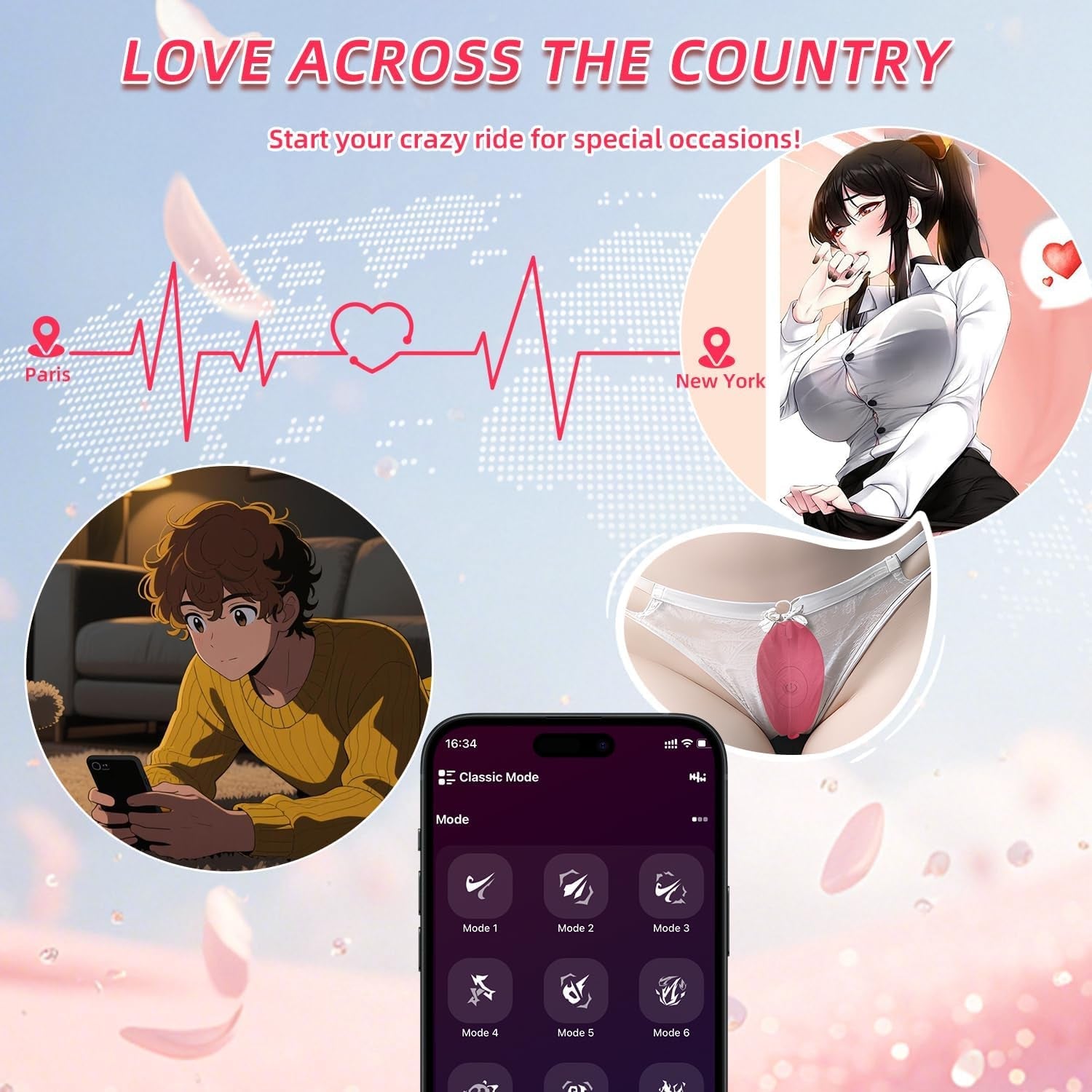 FlutterLink App Control Wearable Triple Stim Panty Vibrator - Vixen | Nova Network