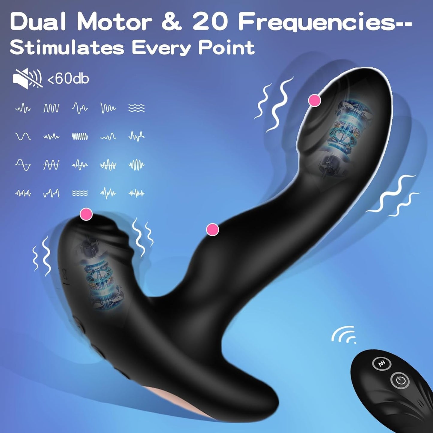 FlutterRush Remote Prostate Massager, 20 Modes - Vixen | Nova Network