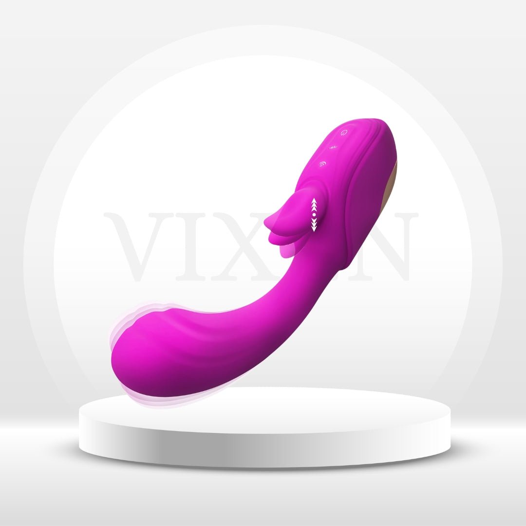 FlutterTongue Tongue Licking Rabbit Vibrator 12+12 Modes - Vixen | Nova Network