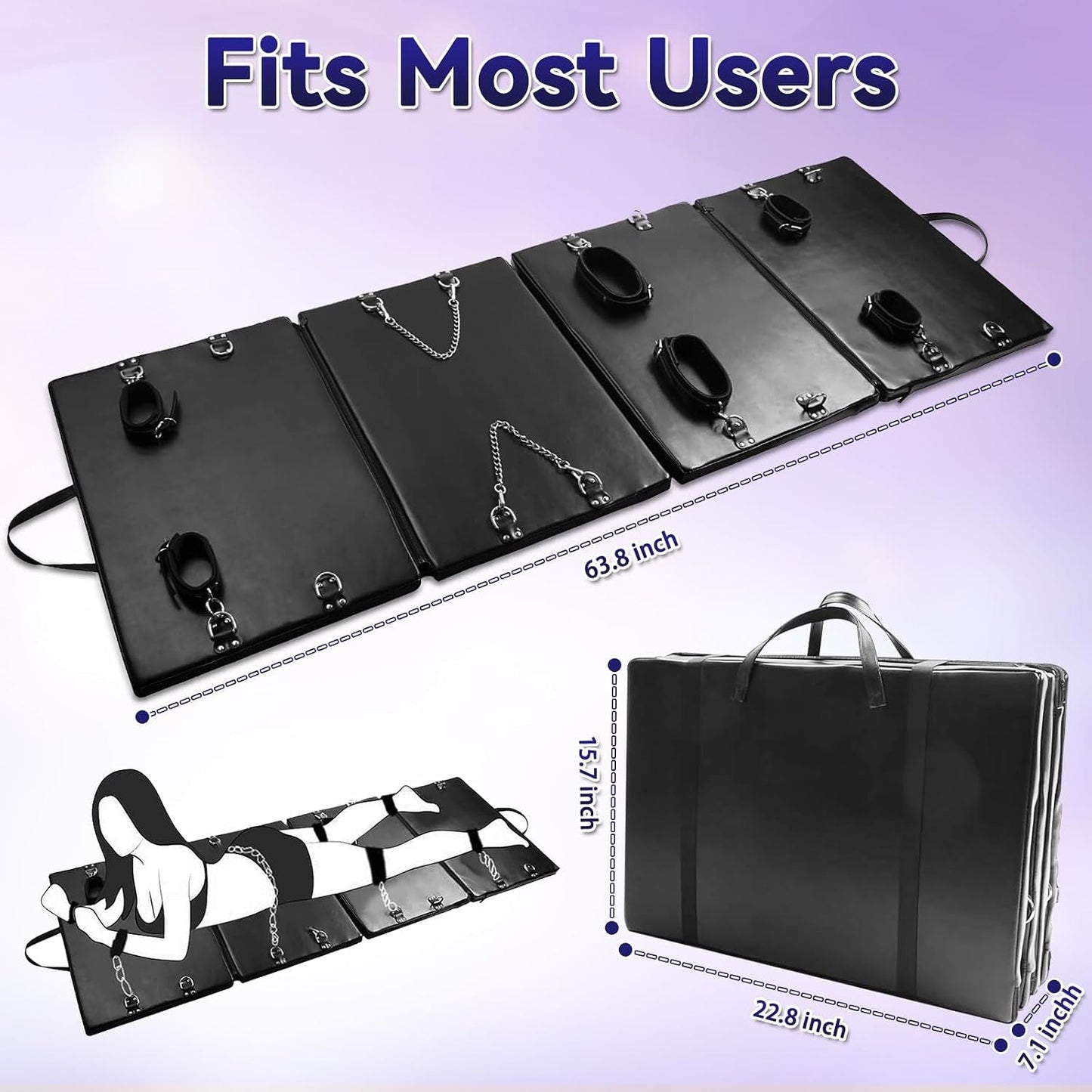 FoldPlay Portable Bondage Mat | PU Leather & Restraints - Vixen Adult Playroom