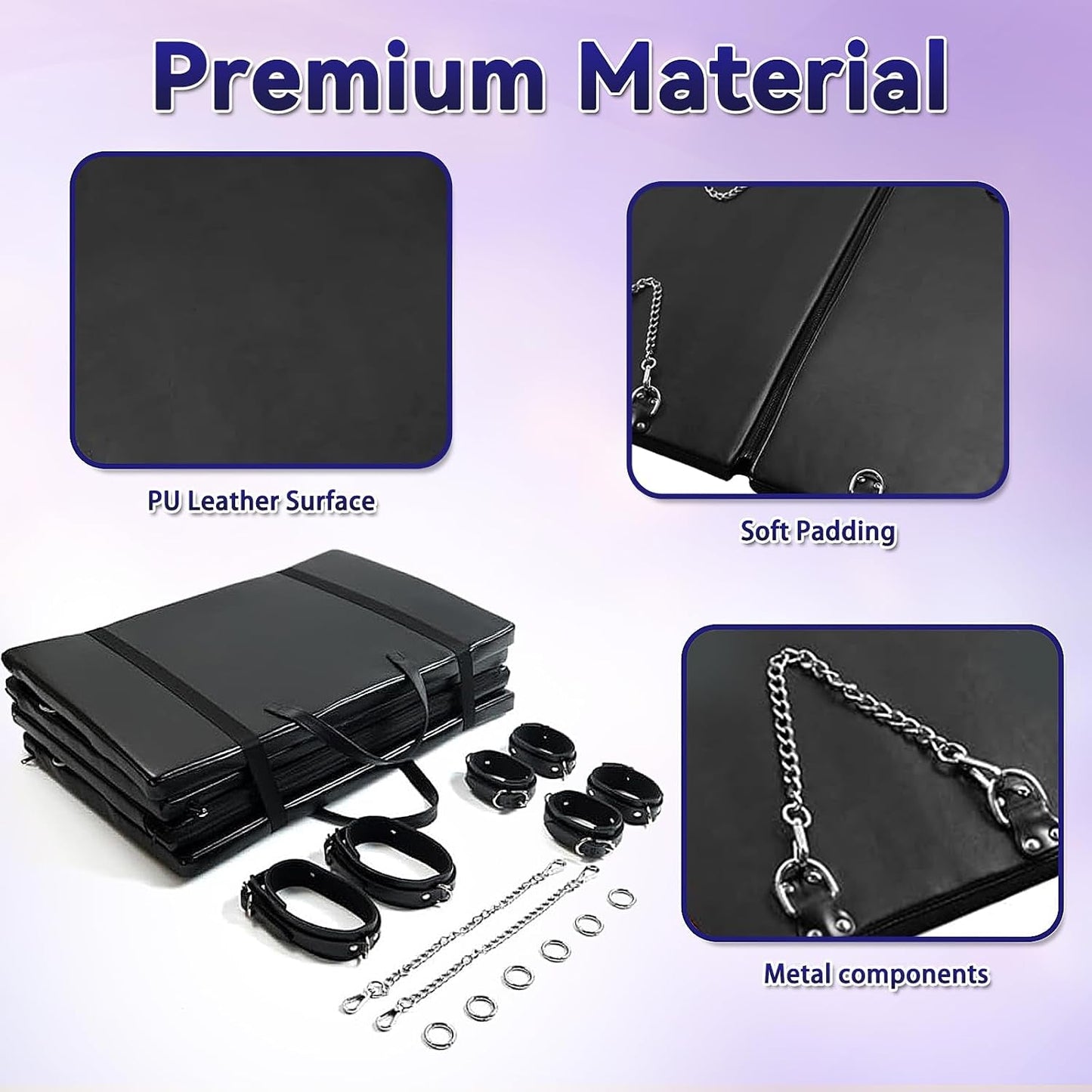 FoldPlay Portable Bondage Mat | PU Leather & Restraints - Vixen Adult Playroom