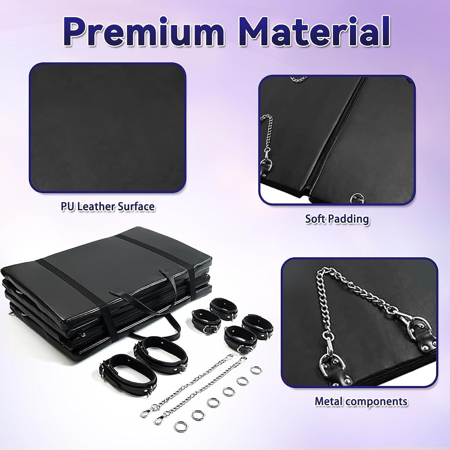 FoldPlay Portable Bondage Mat | PU Leather & Restraints - Vixen Adult Playroom