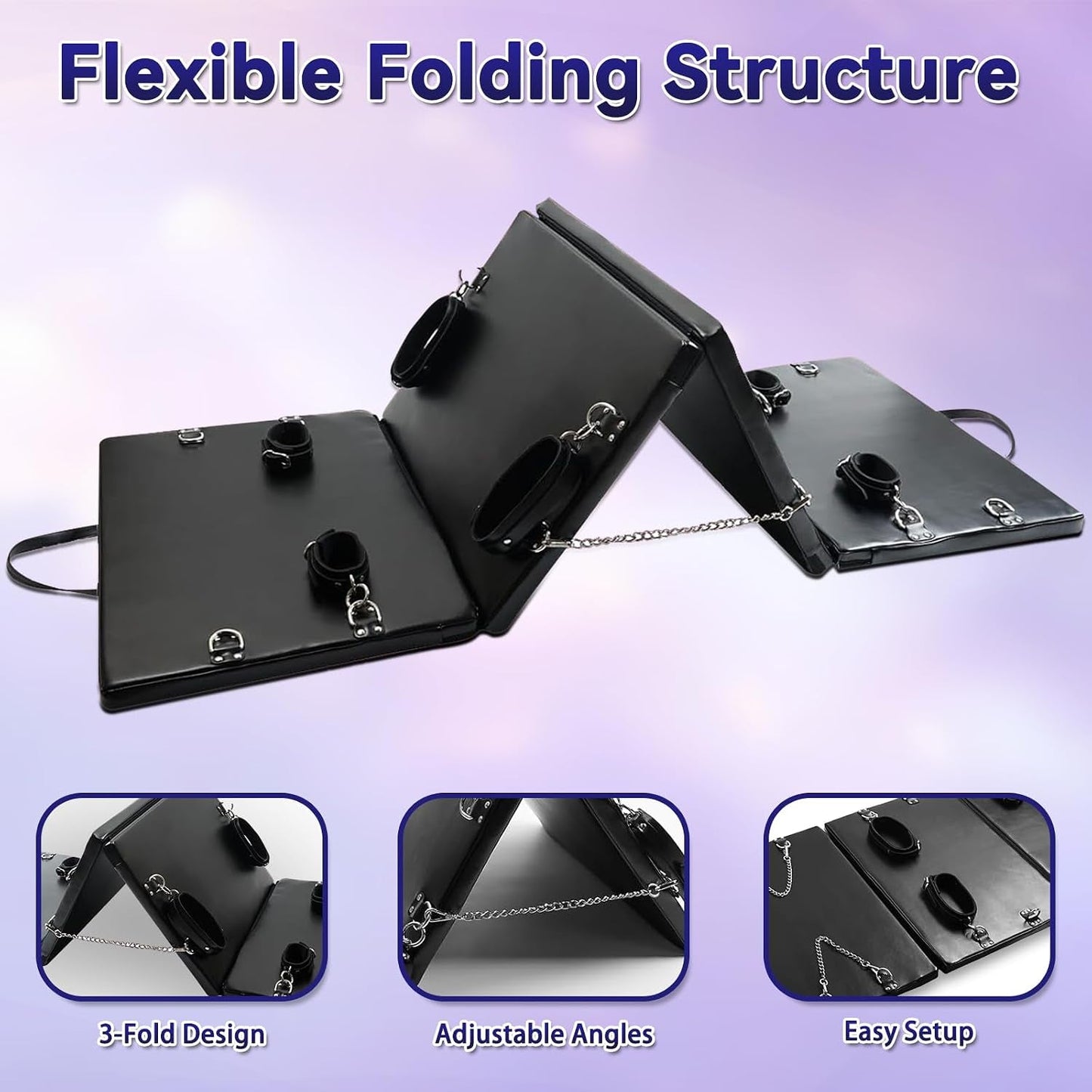 FoldPlay Portable Bondage Mat | PU Leather & Restraints - Vixen Adult Playroom