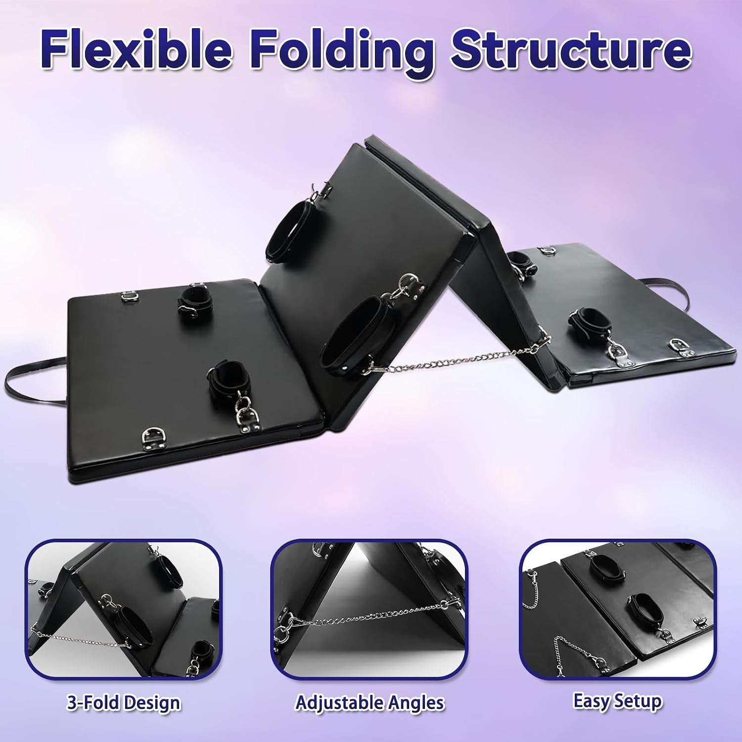 FoldPlay Portable Bondage Mat | PU Leather & Restraints - Vixen Adult Playroom