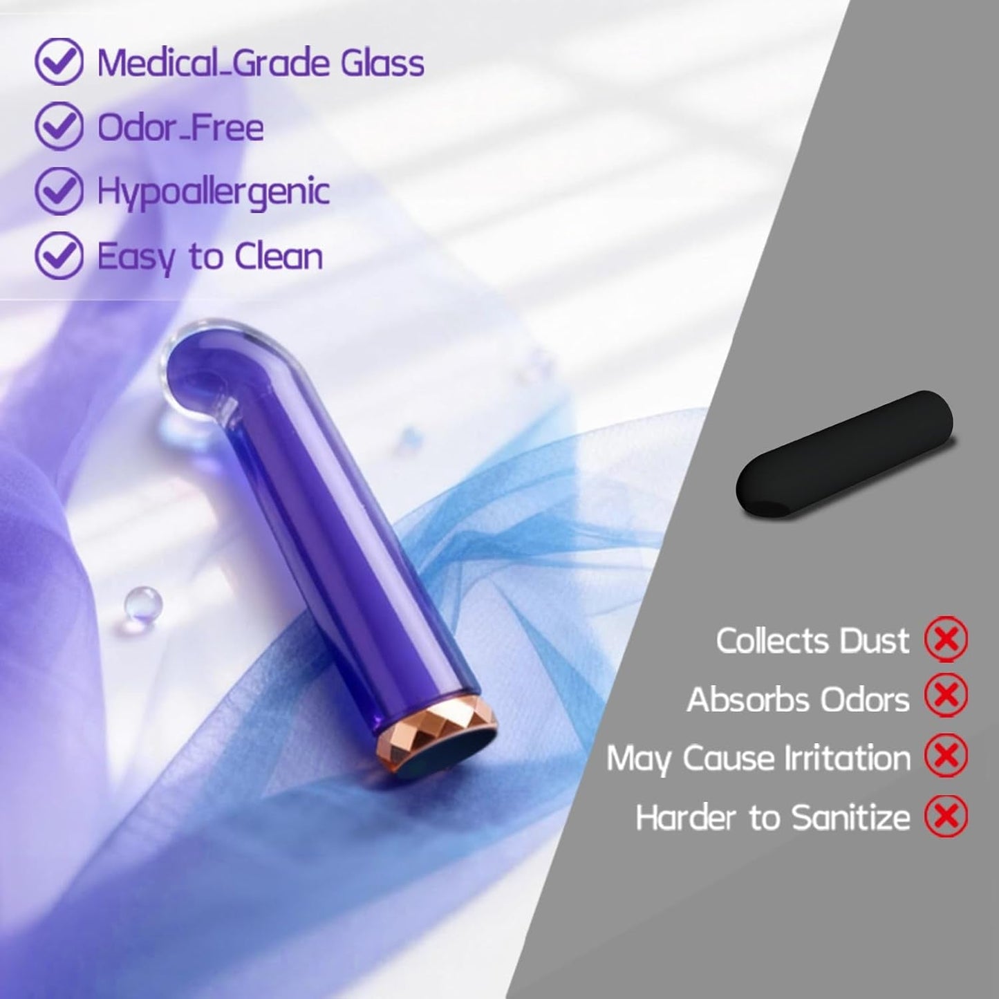 FrostedArc Curved Glass Bullet G - Spot Vibrator - Vixen | Nova Network