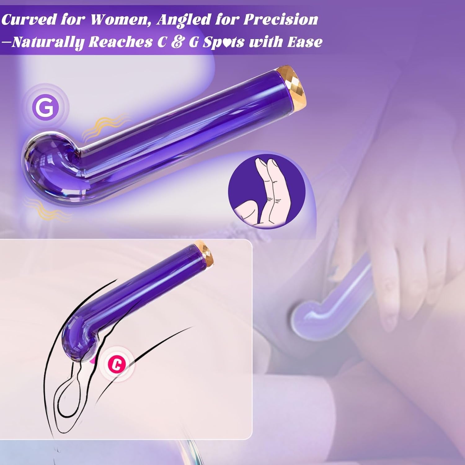 FrostedArc Curved Glass Bullet G - Spot Vibrator - Vixen | Nova Network